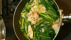 夏バテレシピ　塩豚ニラ豆腐 